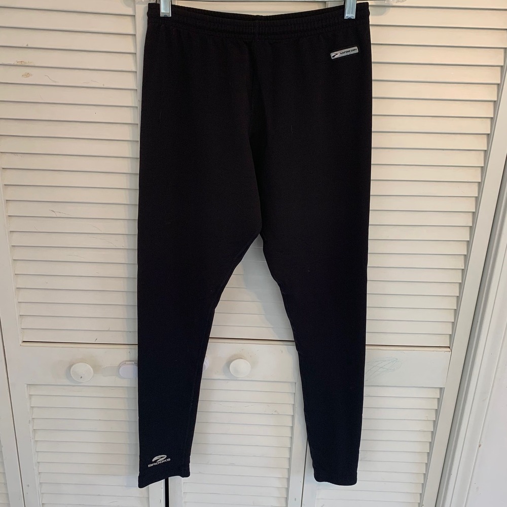 Brooks Tights Leggings Vapor-Dry Mens Black Running M7910 Size L Activewear